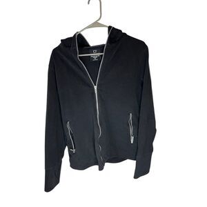 Women's Black Full Zip Jacket XL Casual Travel Zippered Pockets